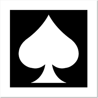 Minimal Spades Card White version (Front Print Only) Posters and Art